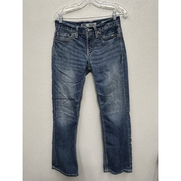 BKE Buckle Aiden Denim Jeans Mens 28x29 Western Cowboy Whiskered Grunge - Picture 3 of 9